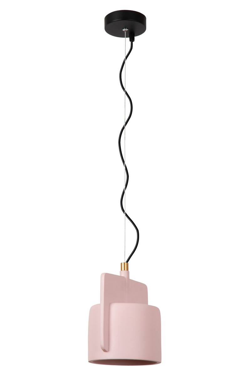 lampa wisząca betonowa różowa Bat